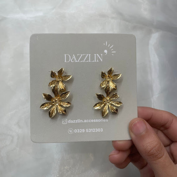 Sun Gold Flower Earrings