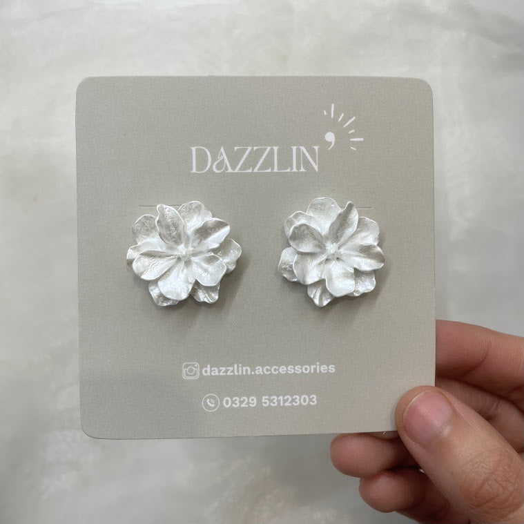 White Flora Earrings