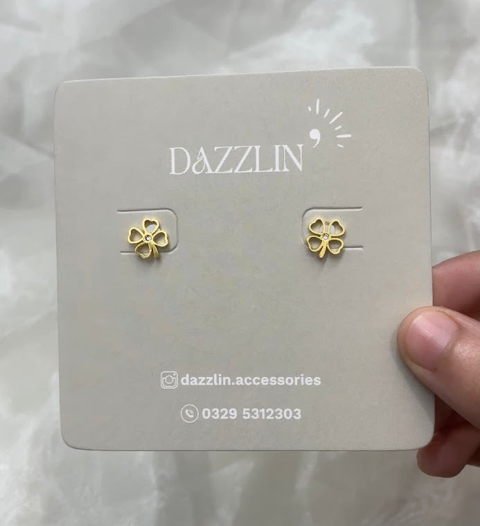 Mini Gold Clover Earrings