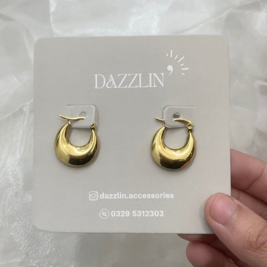 Gold Plain Hoop Earrings