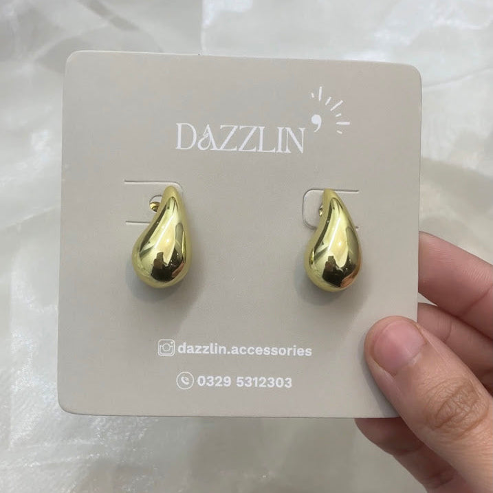 Tear Drop Gold Earrings