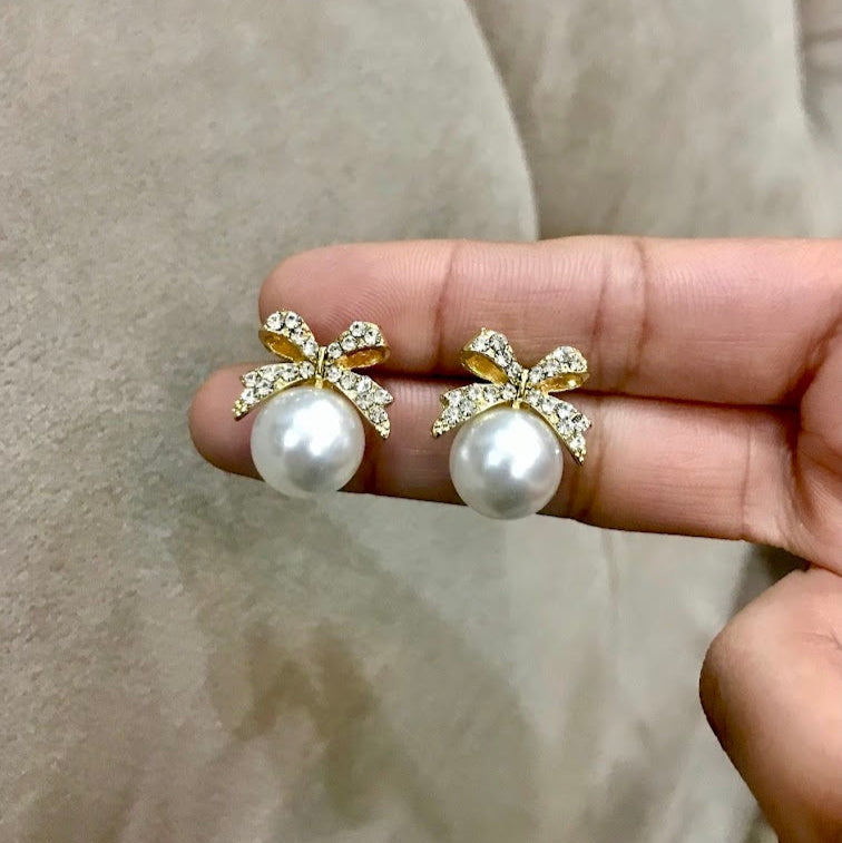 Pearl Tie Earrings