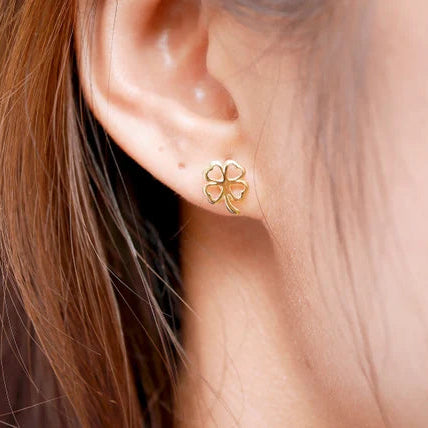 Mini Gold Clover Earrings